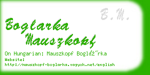 boglarka mauszkopf business card